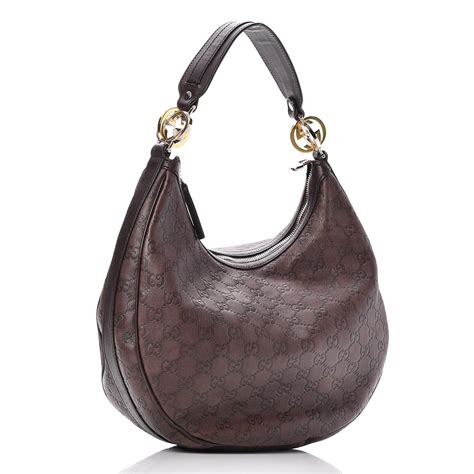 gucci hobo bag dark brown|gucci guccissima hobo bag.